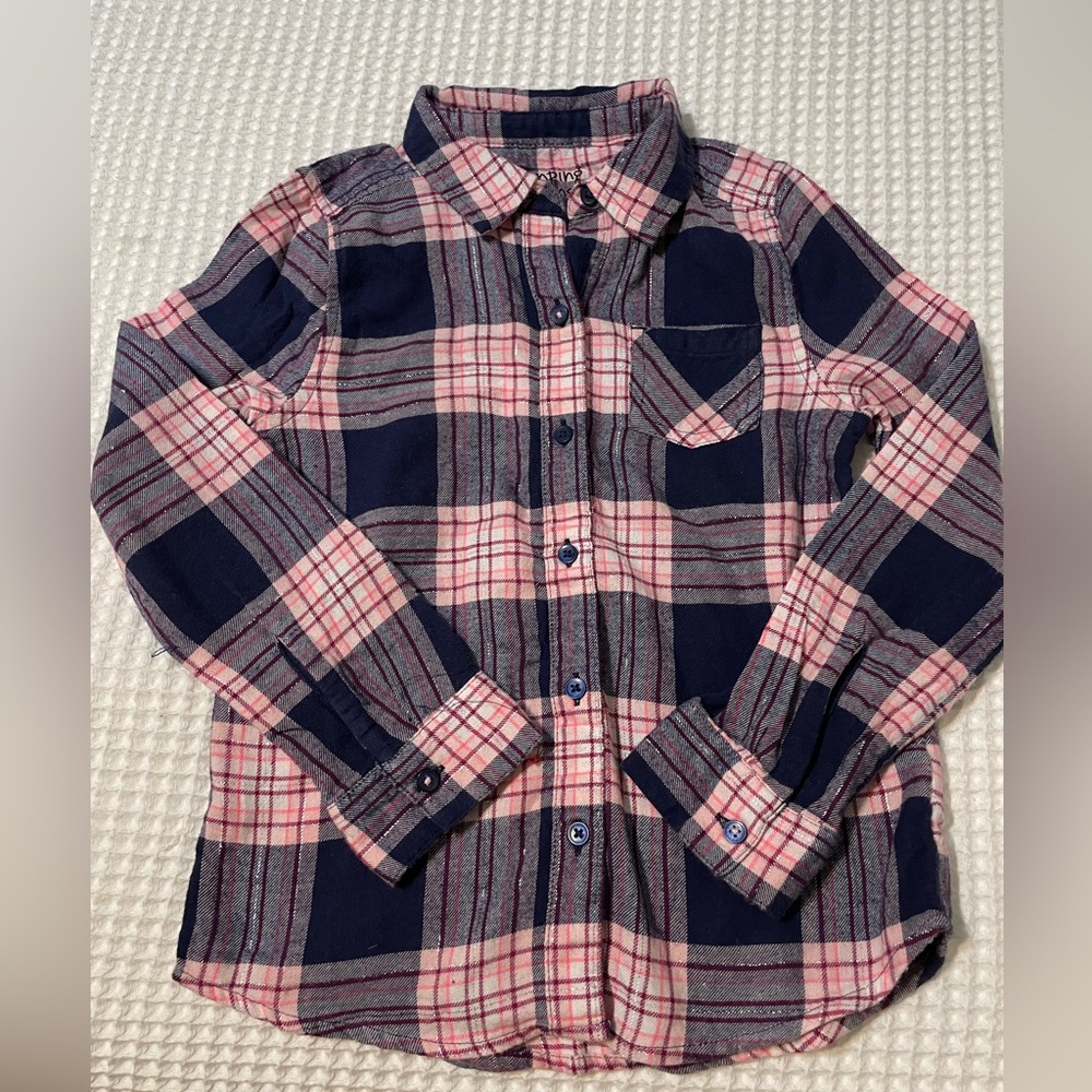 Plaid Kids Shirt - Pink and Blue